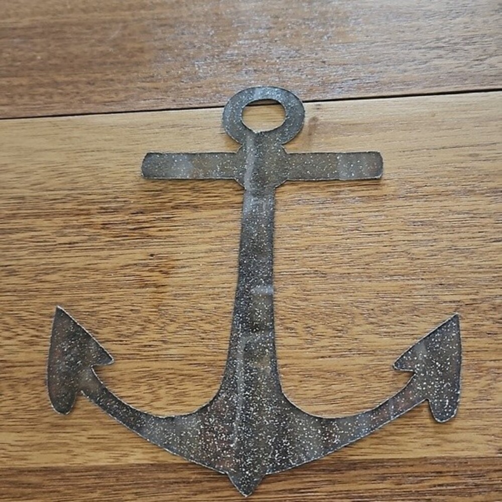 Handmade Metal Anchor Nautical Wall Decor Rustic 8" Tall